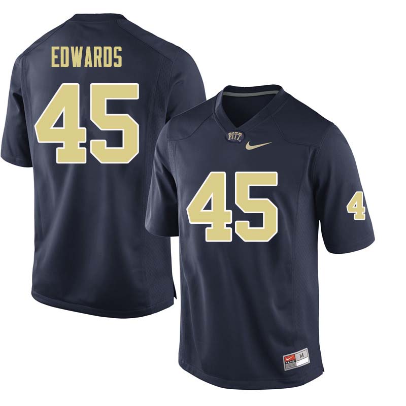 Men #45 Devon Edwards Pittsburgh Panthers College Football Jerseys Sale-Navy